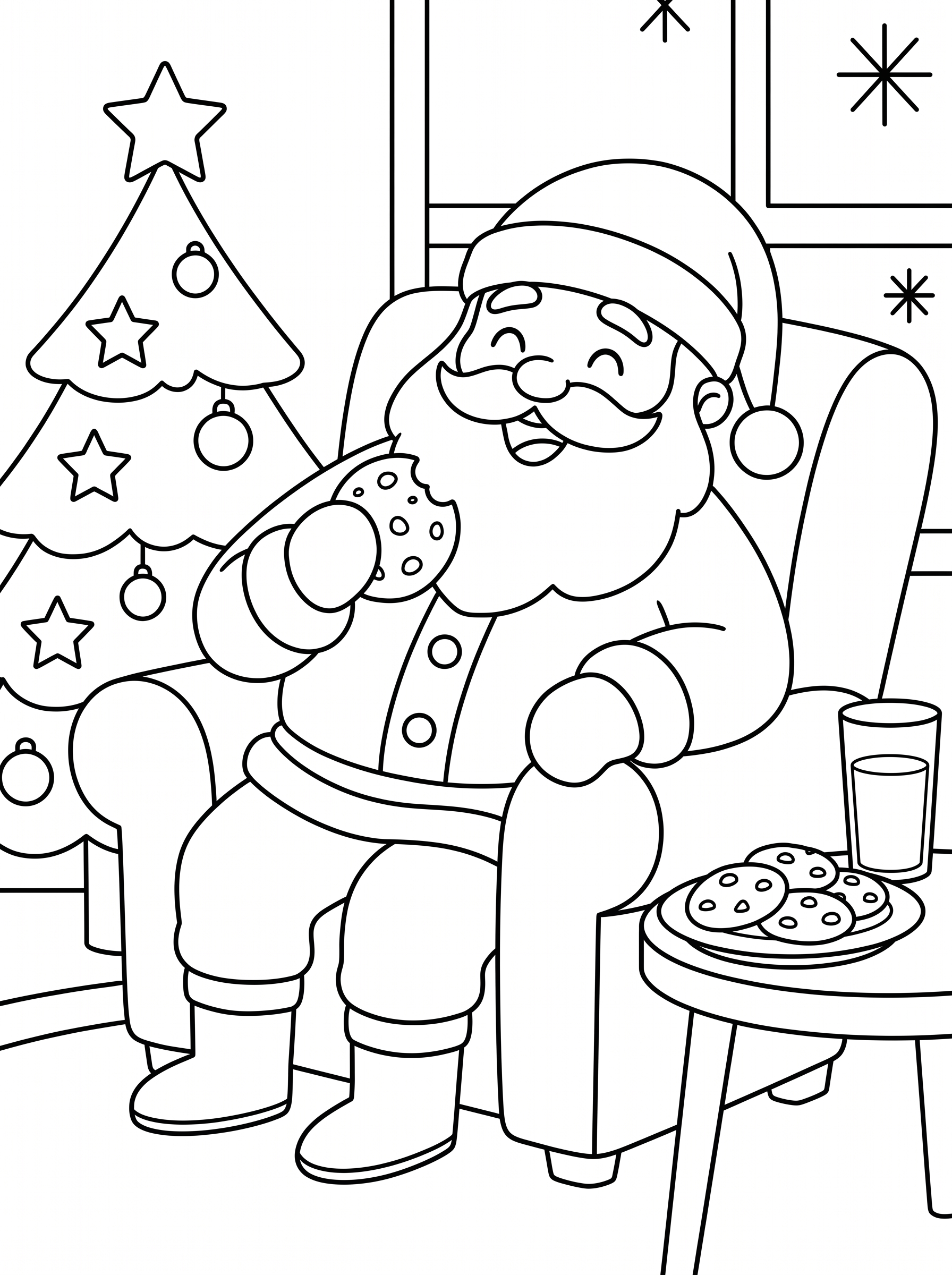 Santa's Cookie Break Coloring Page