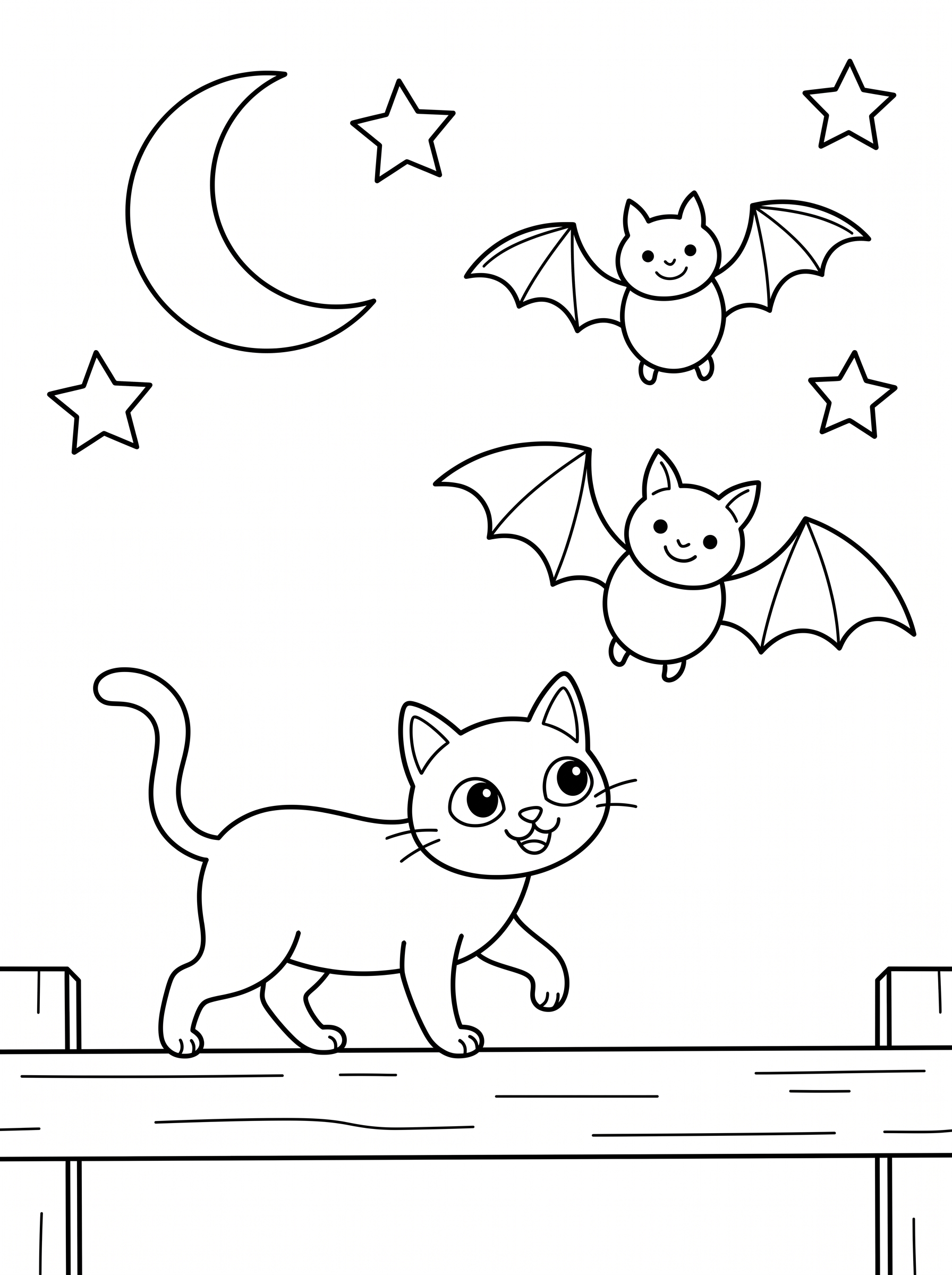 Follow-the-Leader Bat Flight Coloring Page