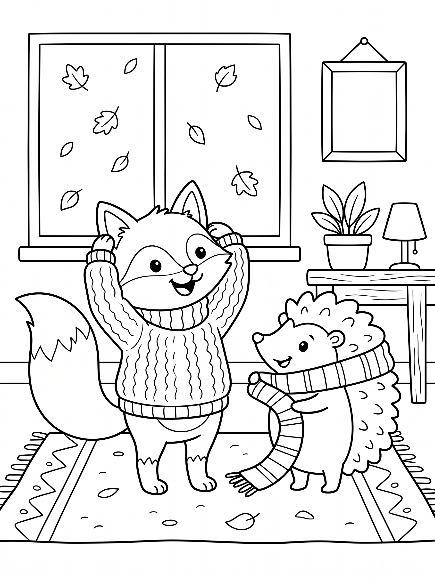 Sweater Weather Dress-Up Coloring Page