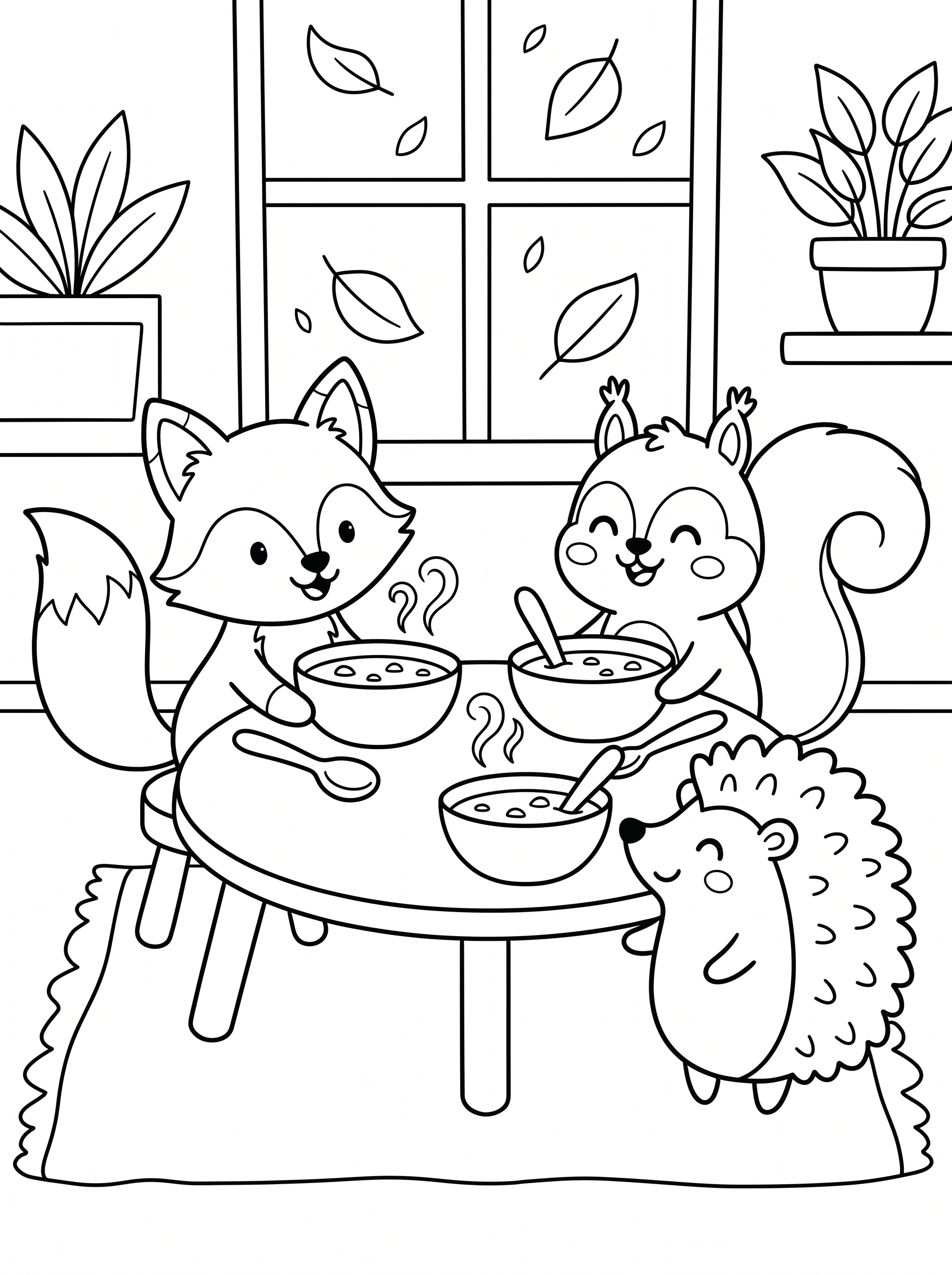 Warm Soup Supper Coloring Page
