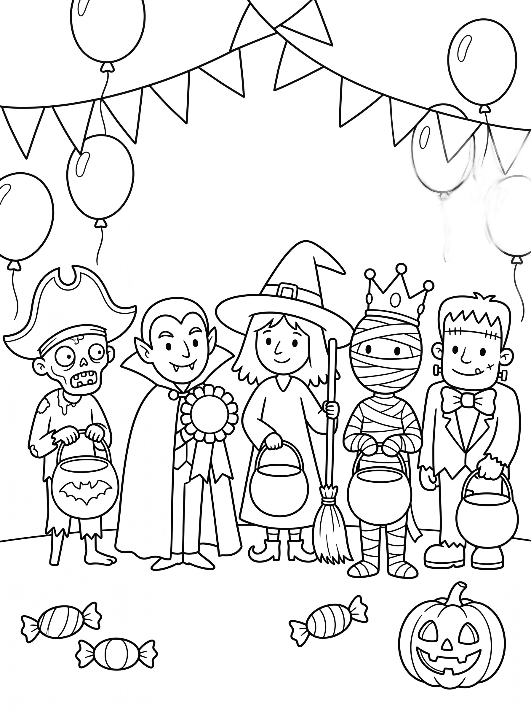 Halloween Costume Contest Coloring Page