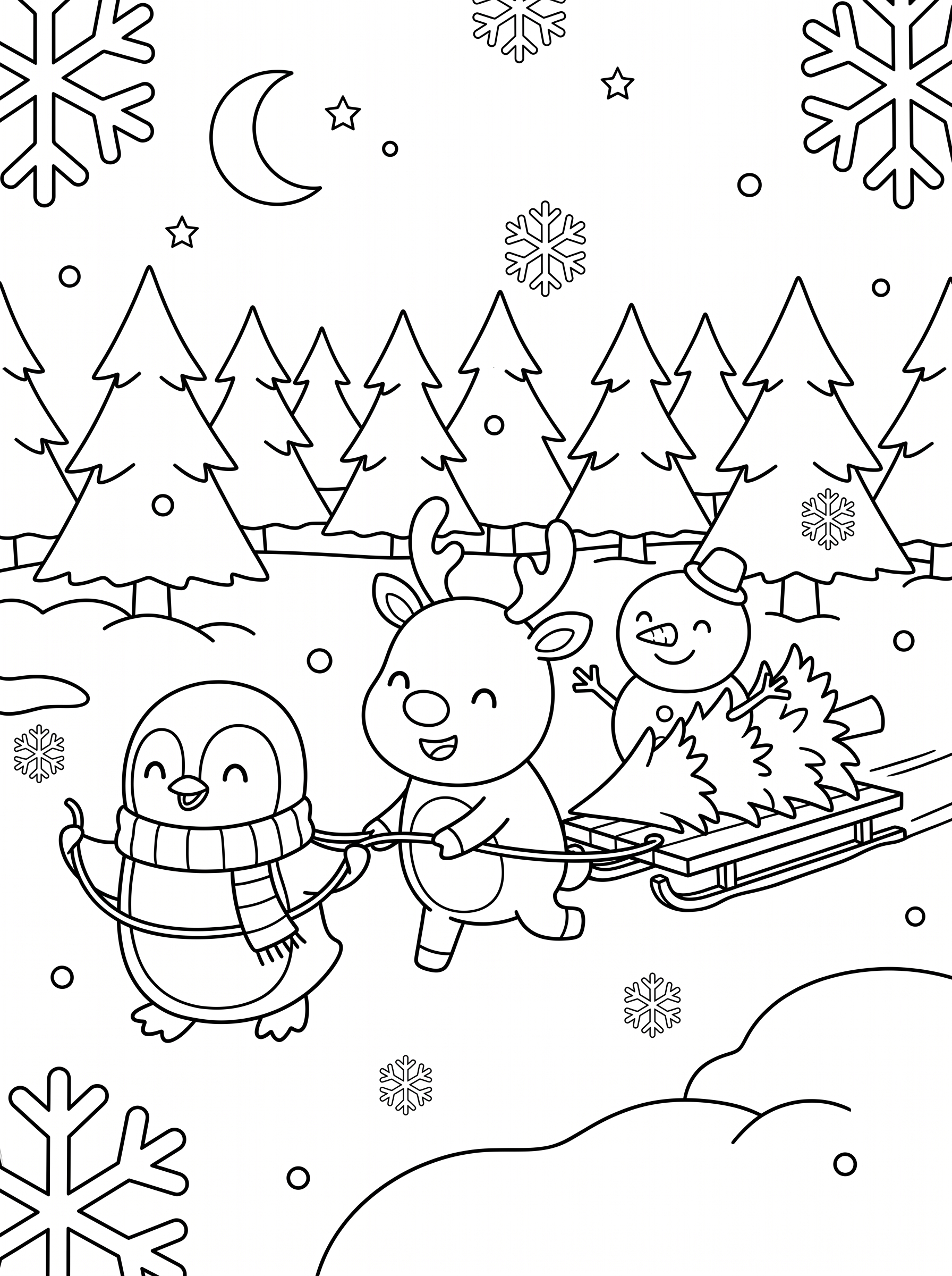 Picking the Perfect Christmas Tree Coloring Page