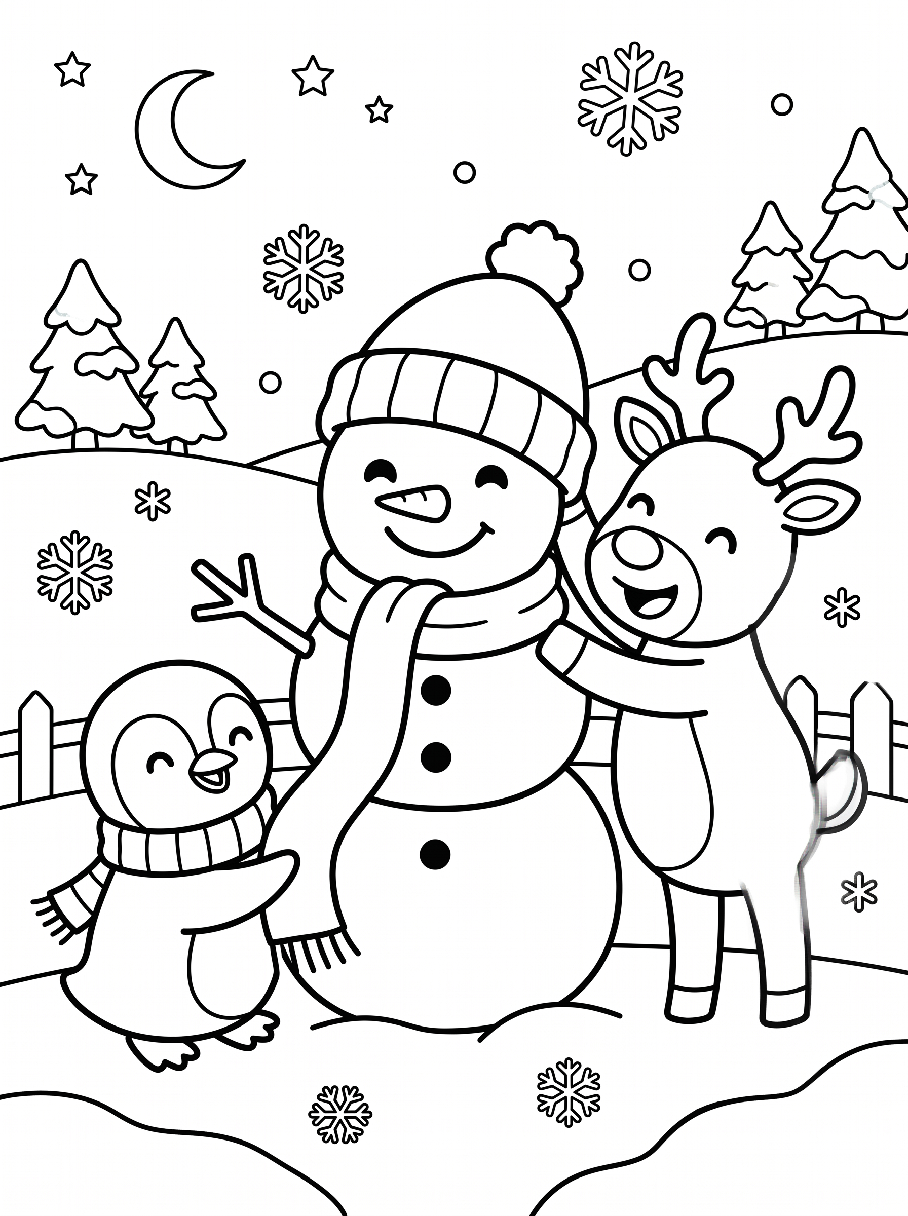 Snowman Dress-Up Fun Coloring Page