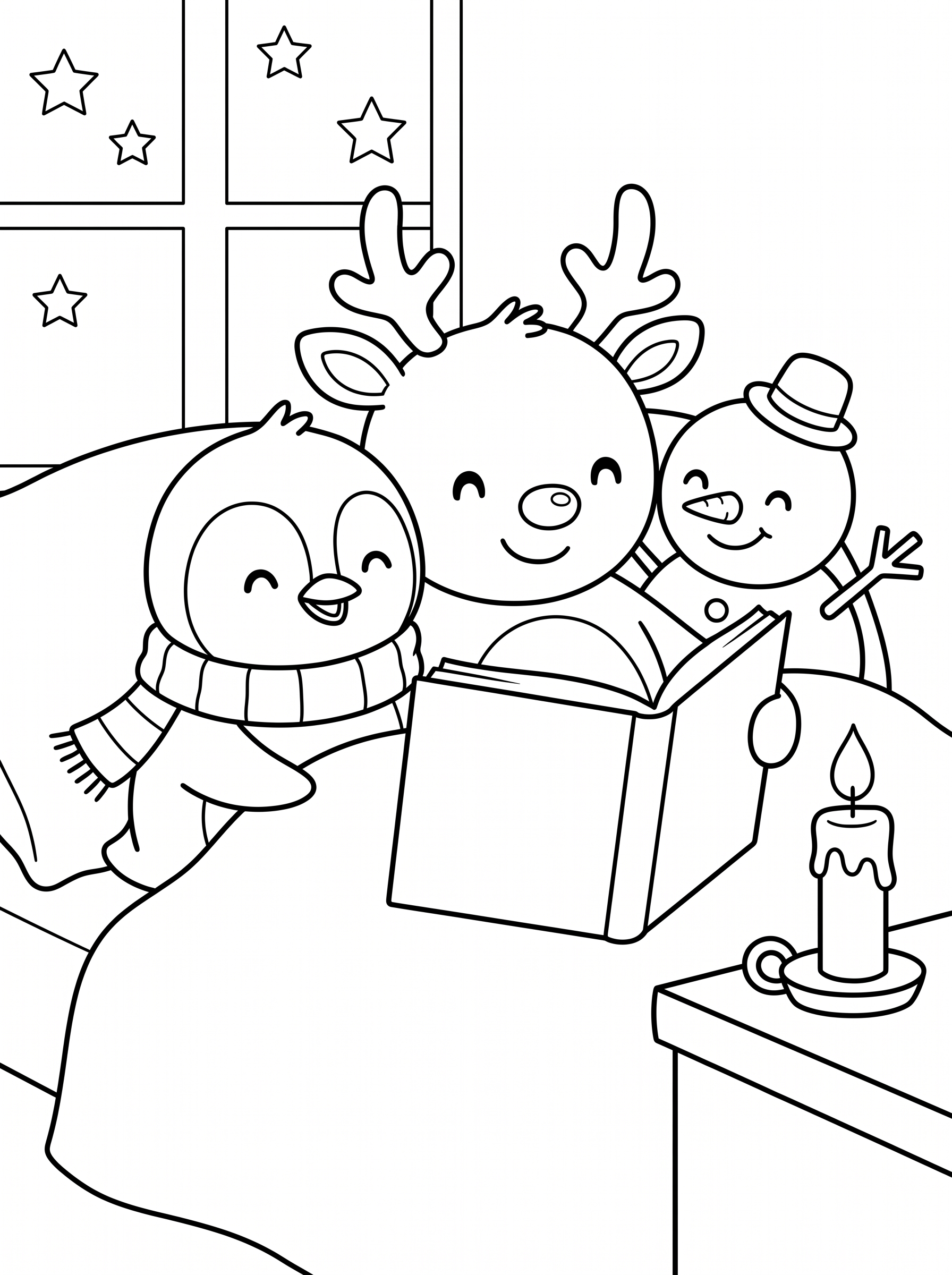 Christmas Eve Bedtime Story Coloring Sheet